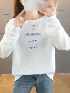 StyleCast x Revolte Typography Printed Cotton Longline Sweatshirt