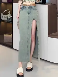 StyleCast x Revolte Women Front Slit A-Line Maxi Skirts