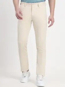 JADE BLUE Men Cotton Slim Fit Regular Trousers