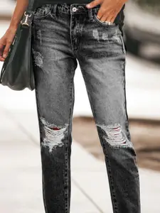 StyleCast Women Slim Fit Slash Knee Heavy Fade Stretchable Jeans