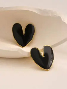 KRENOZ Gold-Plated Heart Shaped Studs