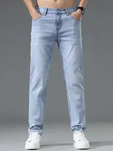 StyleCast x Revolte Men Mid-Rise Regular Fit Light Fade Stretchable Jeans