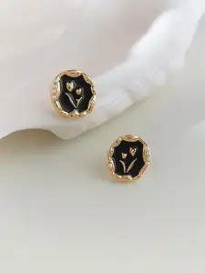 KRENOZ Gold-Plated Heart Shaped Studs