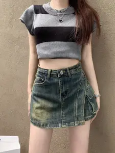 StyleCast Women Slim Fit High-Rise Denim Shorts