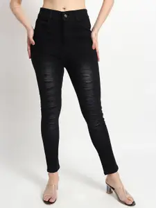 TYFFYN Women Slim Fit High-Rise Highly Distressed Heavy Fade Stretchable Jeans