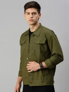 Kaali Peeli Green Solid Tailored Jacket with Shoulder Tabs