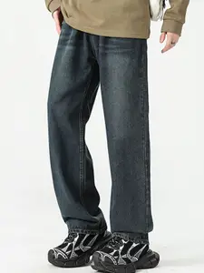 StyleCast x Revolte Men Straight Fit Dark Shade Jeans