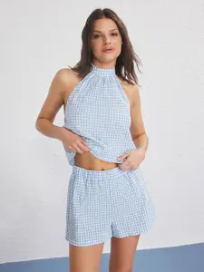 Trendyol Checked Top With Shorts Co-Ords