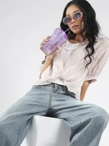 Sera Women Tie and Dye Cuffed Sleeves Korean Oversized Top