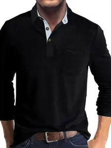 StyleCast x Revolte Men Solid Polo Collar Cotton T-shirt