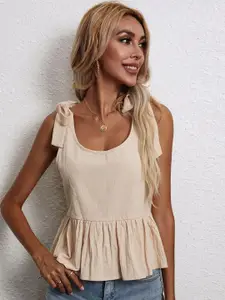 StyleCast Women Scoop Neck Peplum Top