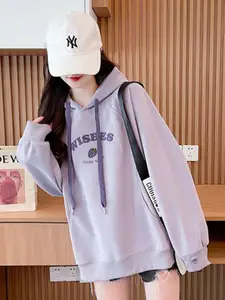 StyleCast x Revolte Women Printed Hooded Cotton Pullover Sweatshirt