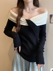 StyleCast Women Off-Shoulder Woollen Sweater