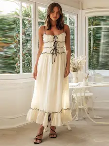 StyleCast Off White Sleeveless Fit and Flare Maxi Dress