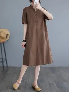 StyleCast x Revolte Woman Solid Shirt Dress