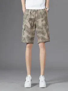 StyleCast x Revolte Men Graphic Printed Cargo Shorts