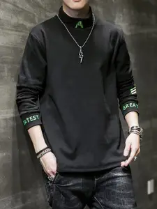 StyleCast x Revolte Men Typography Printed High Neck T-shirt