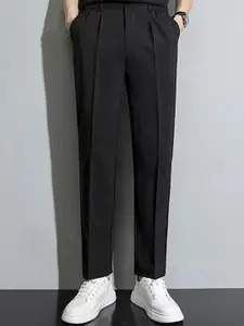 StyleCast x Revolte Men Loose Fit Pleated Solid Trousers