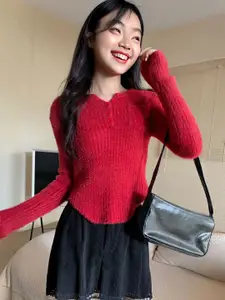 StyleCast Women Striped Jewel Neck Sweater