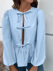 StyleCast x Revolte Women Solid Tie-Up Neck Top