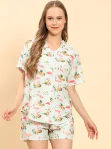 Moda Rapido Tropical Printed Shirt & Shorts Co-Ords