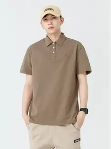 StyleCast x Revolte Men Solid Polo Collar Cotton T-shirt