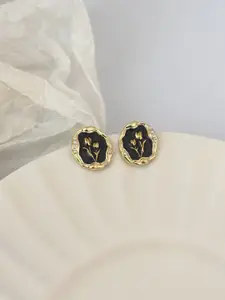 KRENOZ Gold Plated Floral Shaped Studs