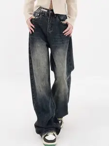 StyleCast Women Relaxed Fit High-Rise Cotton Clean Look Jeans