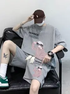 StyleCast Casual Printed Round Neck T-Shirt With Shorts