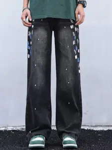 StyleCast x Revolte Men Wide Leg Dark Shade Jeans