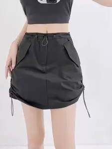 StyleCast Women Pure Cotton Straight Above Knee Skirt