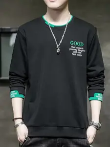 StyleCast x Revolte Men Typography Printed Sweatshirt