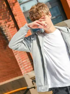 StyleCast x Revolte Men Hooded Solid Casual Bomber Jacket