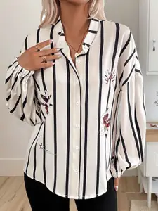 StyleCast Women Opaque Striped Casual Shirt