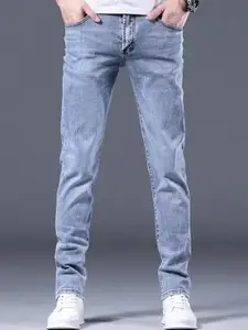 StyleCast x Revolte Men Mid-Rise Skinny Fit Light Fade Jeans