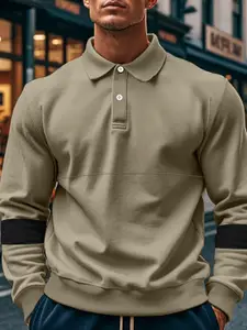 StyleCast x Revolte Men Solid Polo Collar T-shirt