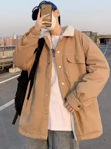 StyleCast x Revolte Men Spread Collar Solid Casual Windcheater Jacket