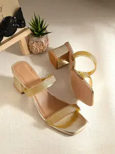 Killer Women Embellished Open Toe Block Heel Sandals
