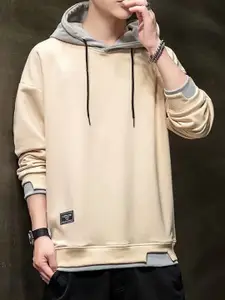 StyleCast x Revolte Men Colourblocked Long Sleeves Hooded Sweatshirt