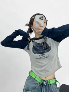 StyleCast x Revolte Women Printed Round Neck Long Sleeves Top