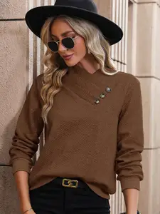 StyleCast Brown Long Sleeves Pullover