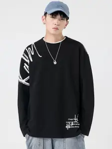 StyleCast x Revolte Men Typography Printed Round Neck Cotton T-shirt