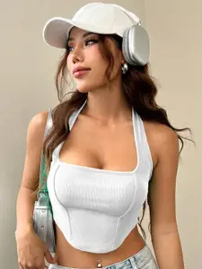 StyleCast Women Halter Neck Crop Top