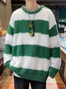 StyleCast x Revolte Men Colourblocked Pullover with Fuzzy Detail