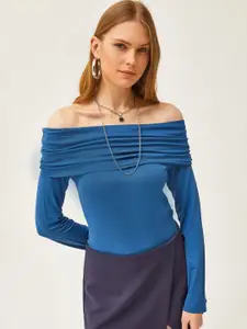 Olalook Women Long Sleeves Off-Shoulder Bardot Top