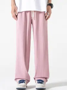 StyleCast x Revolte Men Mid-Rise Relaxed Fit Striped Trousers