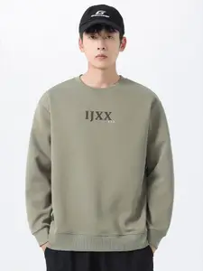 StyleCast x Revolte Men Typography Printed Pullover Sweatshirt