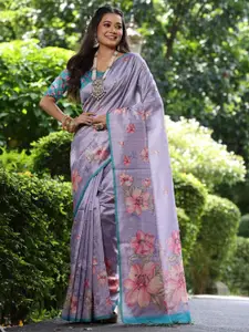 Anouk Woman Floral Zari Tussar Silk Saree