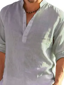 StyleCast Men Henley Neck Extended Sleeves T-shirt