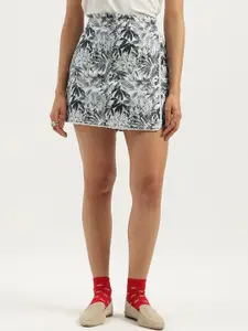 United Colors of Benetton Printed Pure Cotton A-Line Mini Skirt